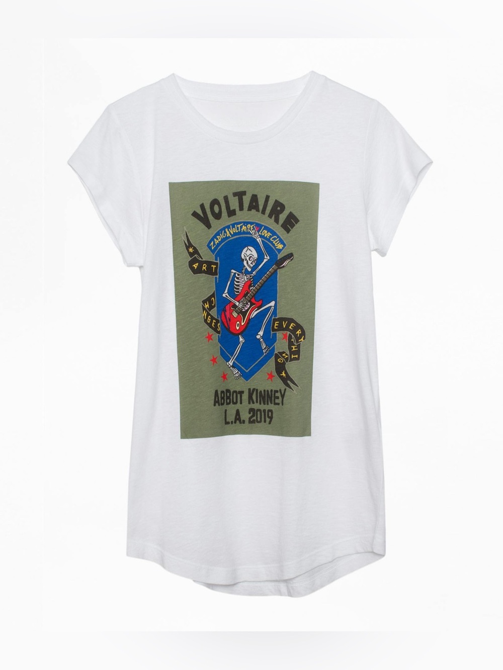 ZADIG & VOLTAIRE Skeleton Graphic Baby Tee Y2K style